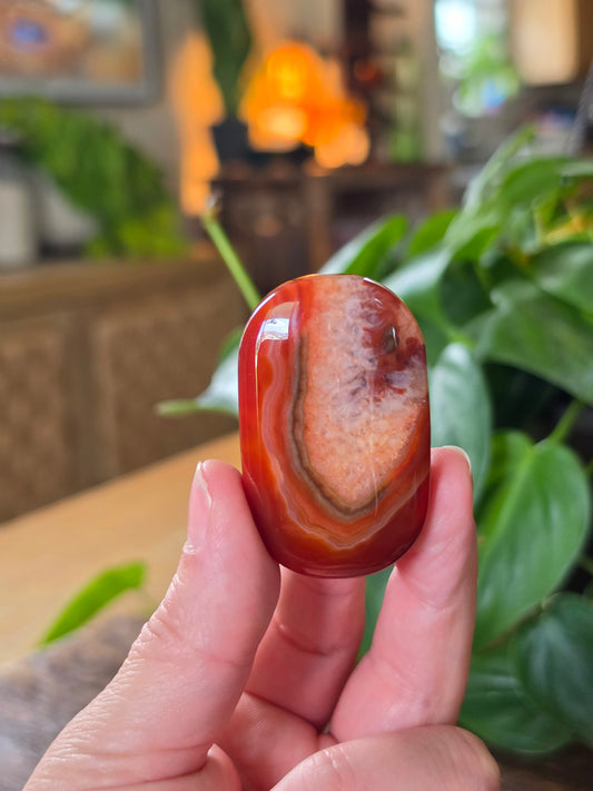 Carnelian Agate Palm Stone "C"