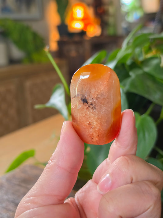 Carnelian Agate Palm Stone "E"