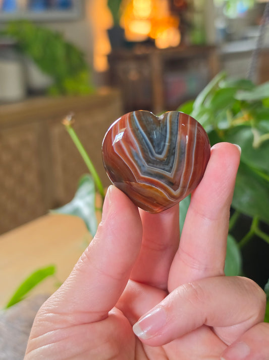 Carnelian Agate Heart "A"
