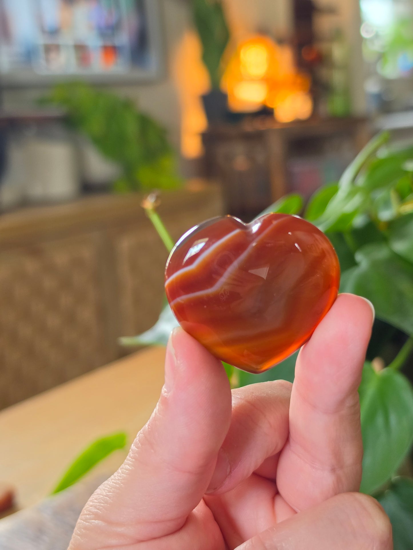 Carnelian Agate Heart "B"