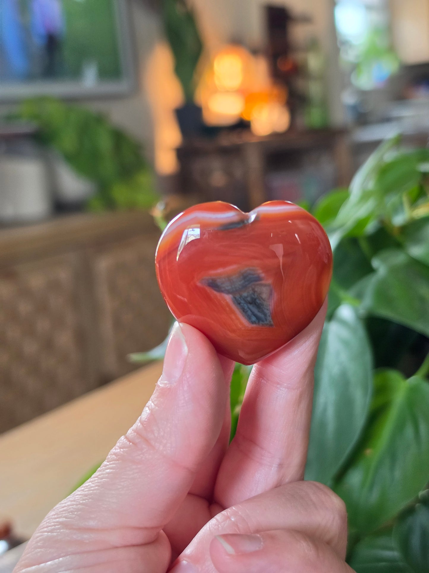 Carnelian Agate Heart "C"