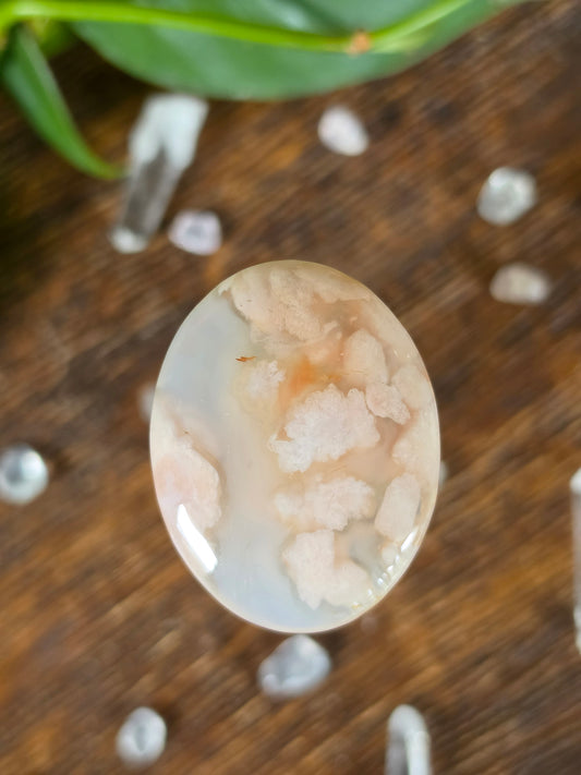 Flower Agate Worry Stone "C"