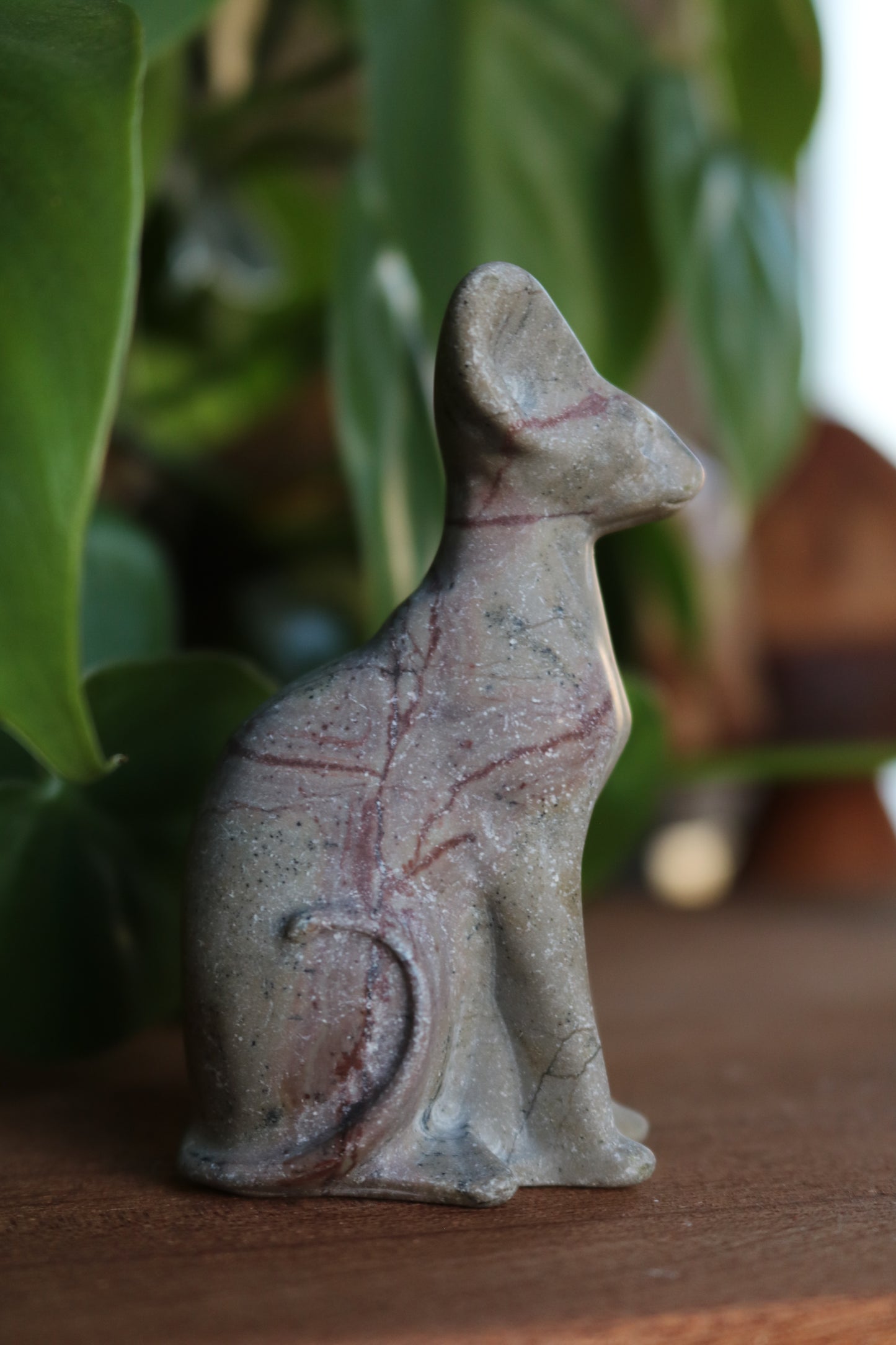 Picture Jasper Sphynx Cat Carving