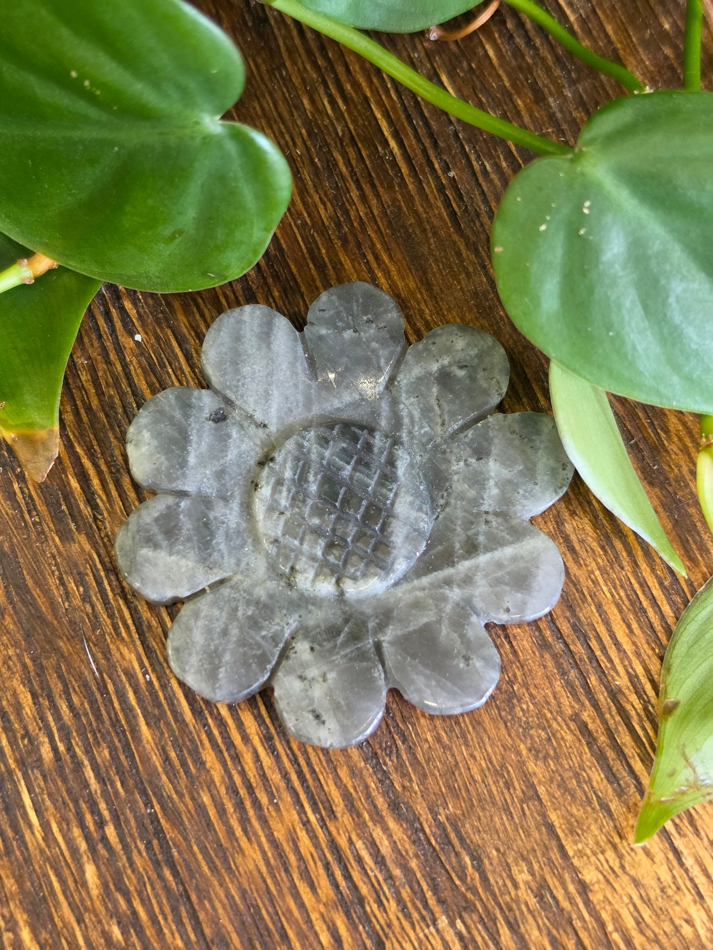 Labradorite Sunflower Carving
