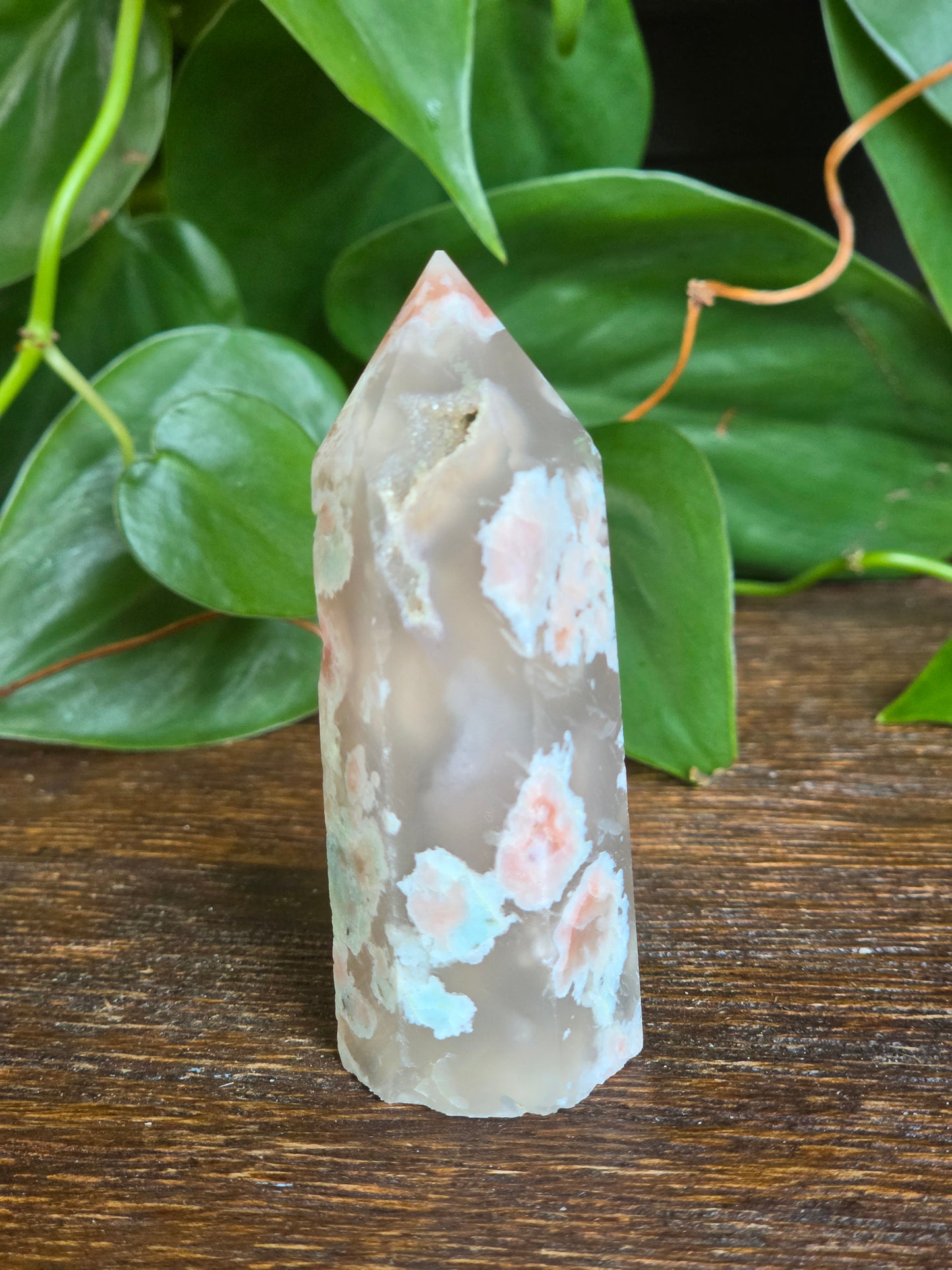 Flower Agate Crystal Point Tower "A"