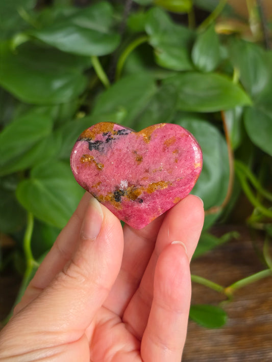 Rhodonite Crystal Heart "J"