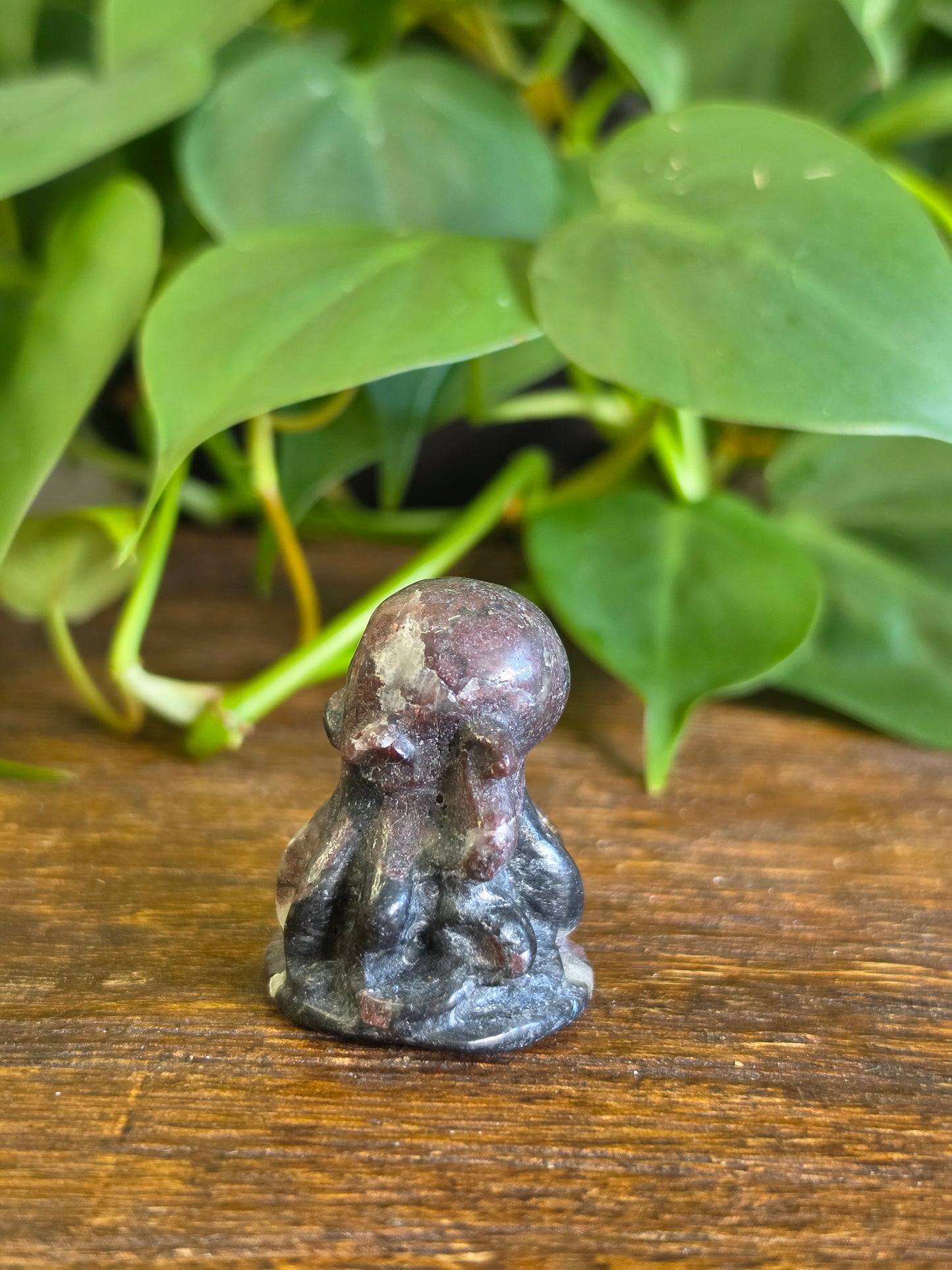 Garnet Crystal Octopus Kracken Carving