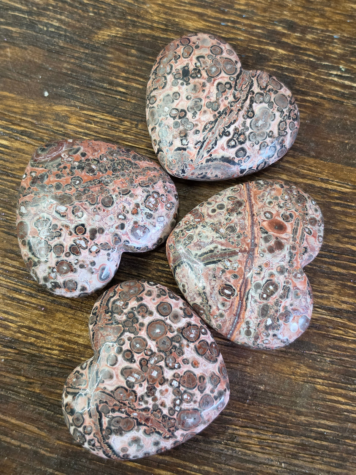Leopard Skin Jasper Crystal Heart Carving