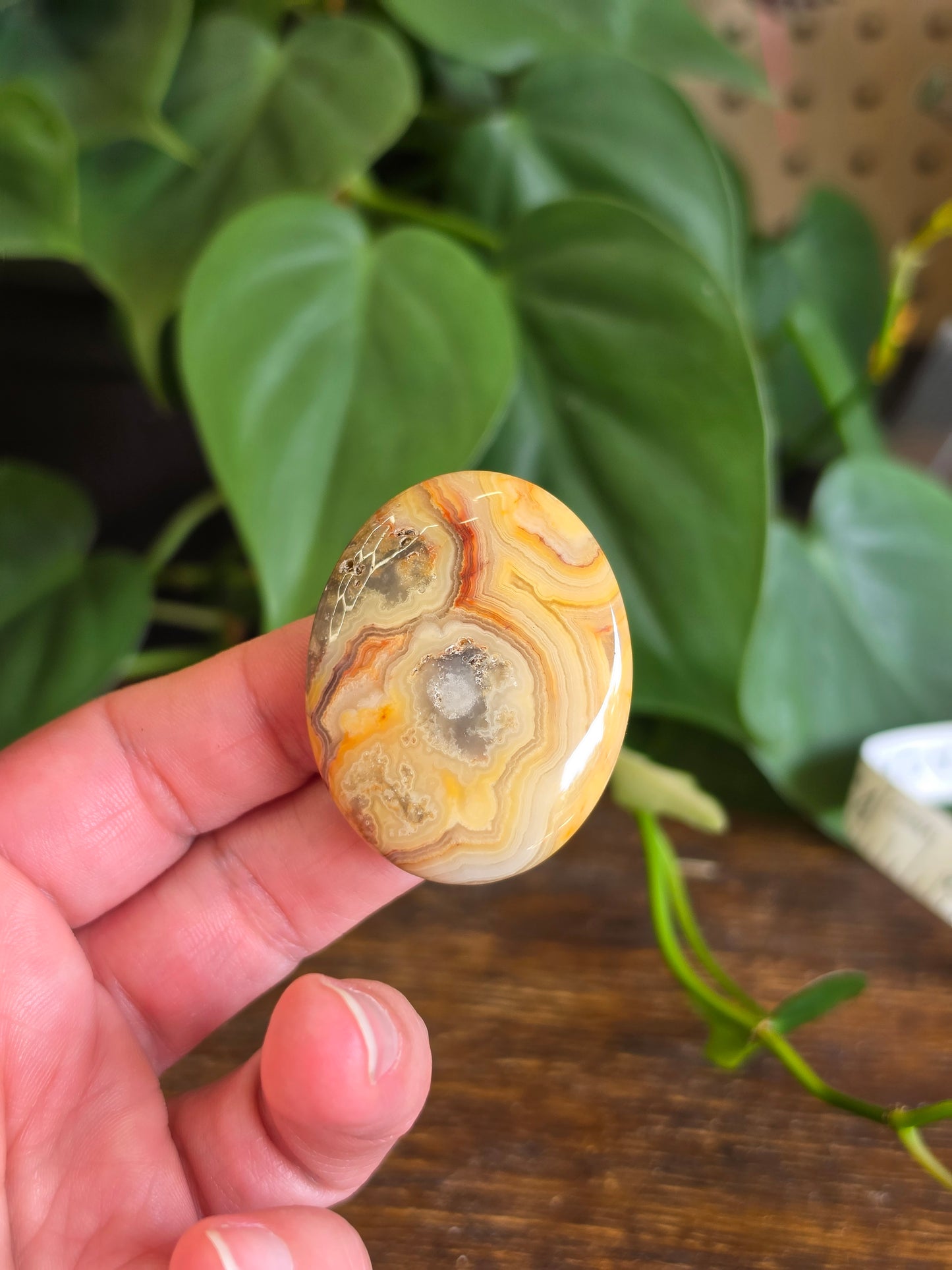 Mexican Crazy Lace Agate Crystal Worry Stone