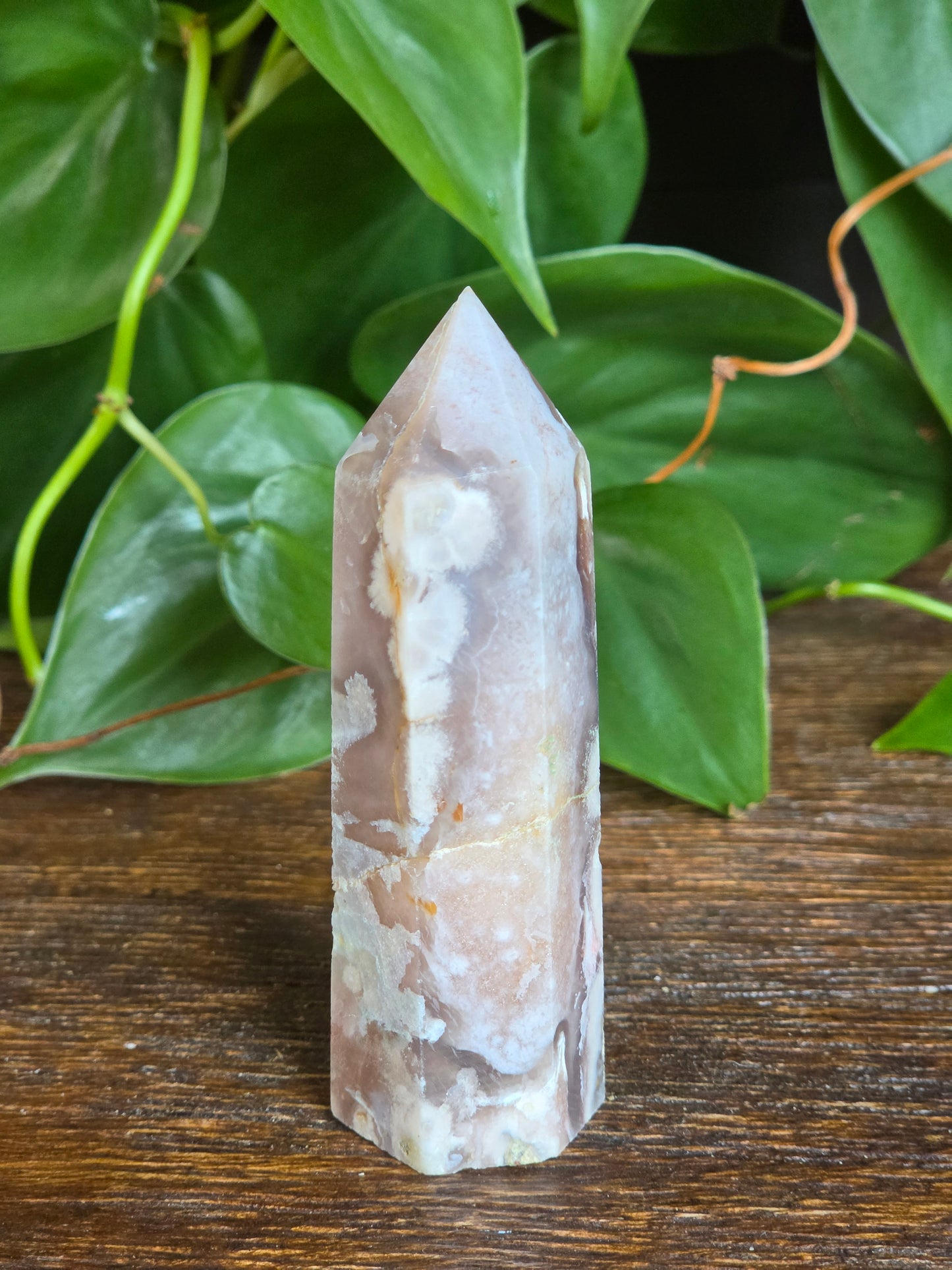 Flower Agate Crystal Point Tower "F"