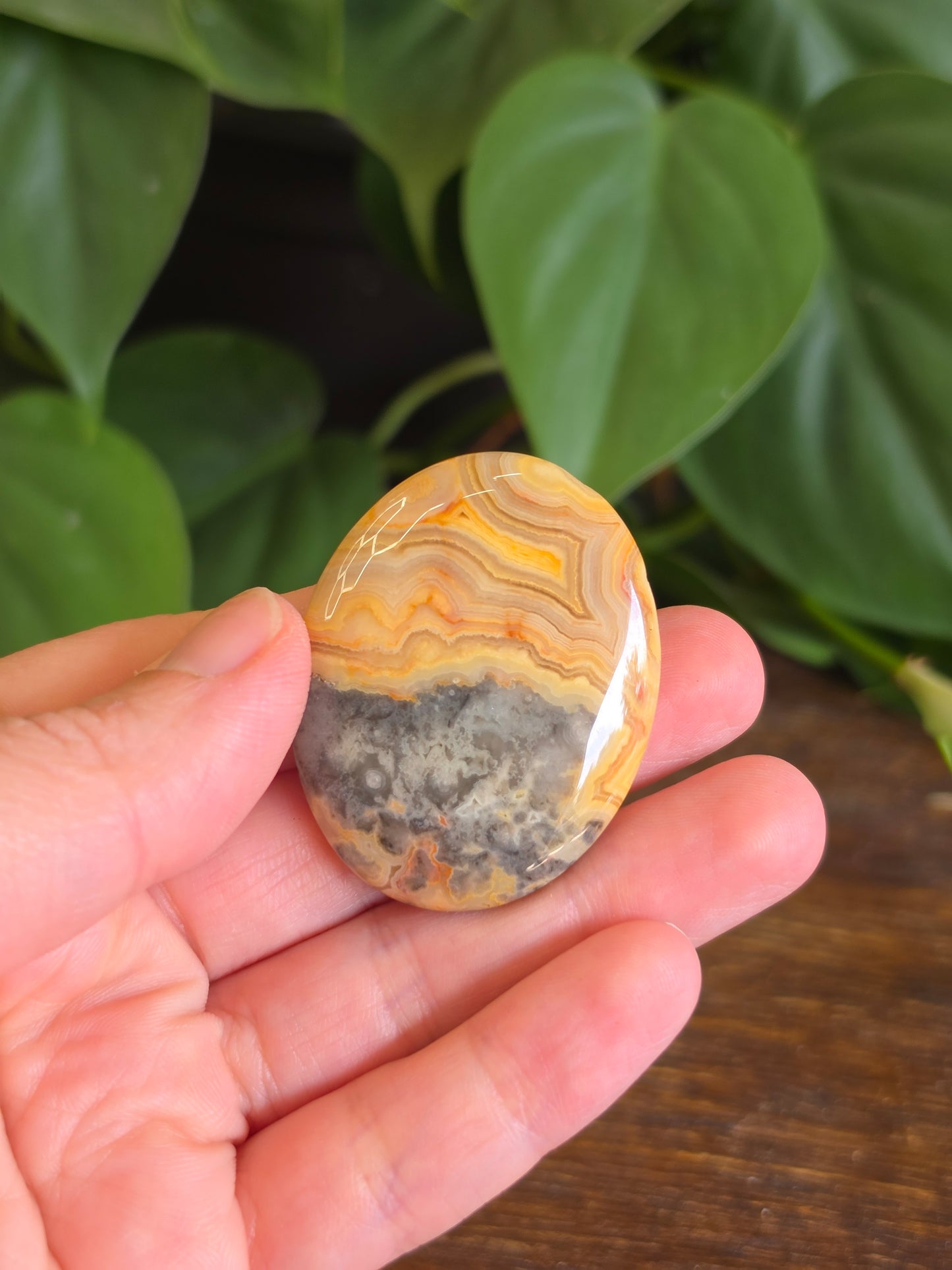 Mexican Crazy Lace Agate Crystal Worry Stone