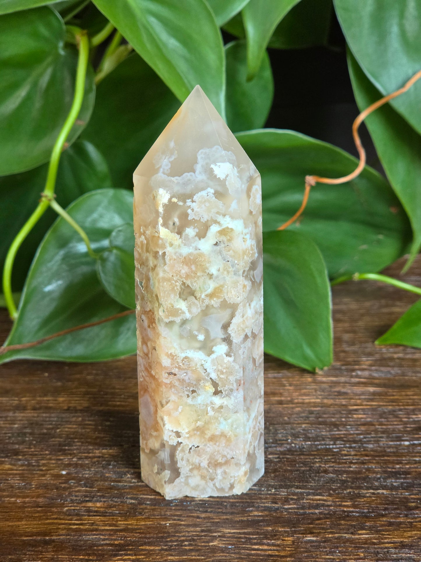 Flower Agate Crystal Point Tower "I"