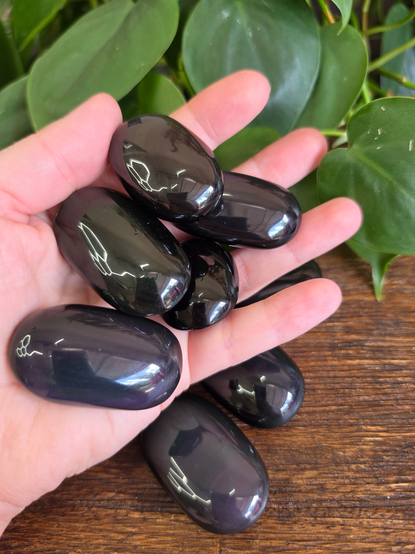 Rainbow Obsidian Crystal Palm Stone (One Piece)