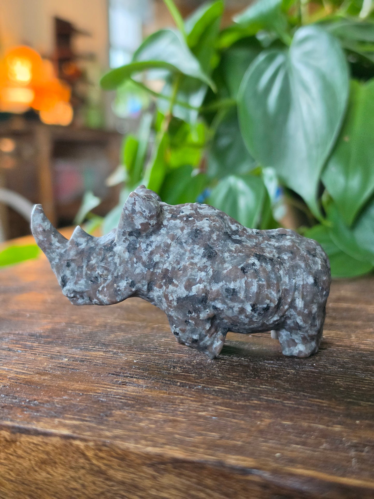 UV Reactive Sodalite "Yooperlite" Rhino Carving