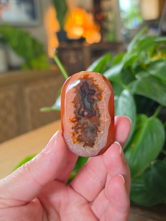 Carnelian Agate Palm Stone "A"