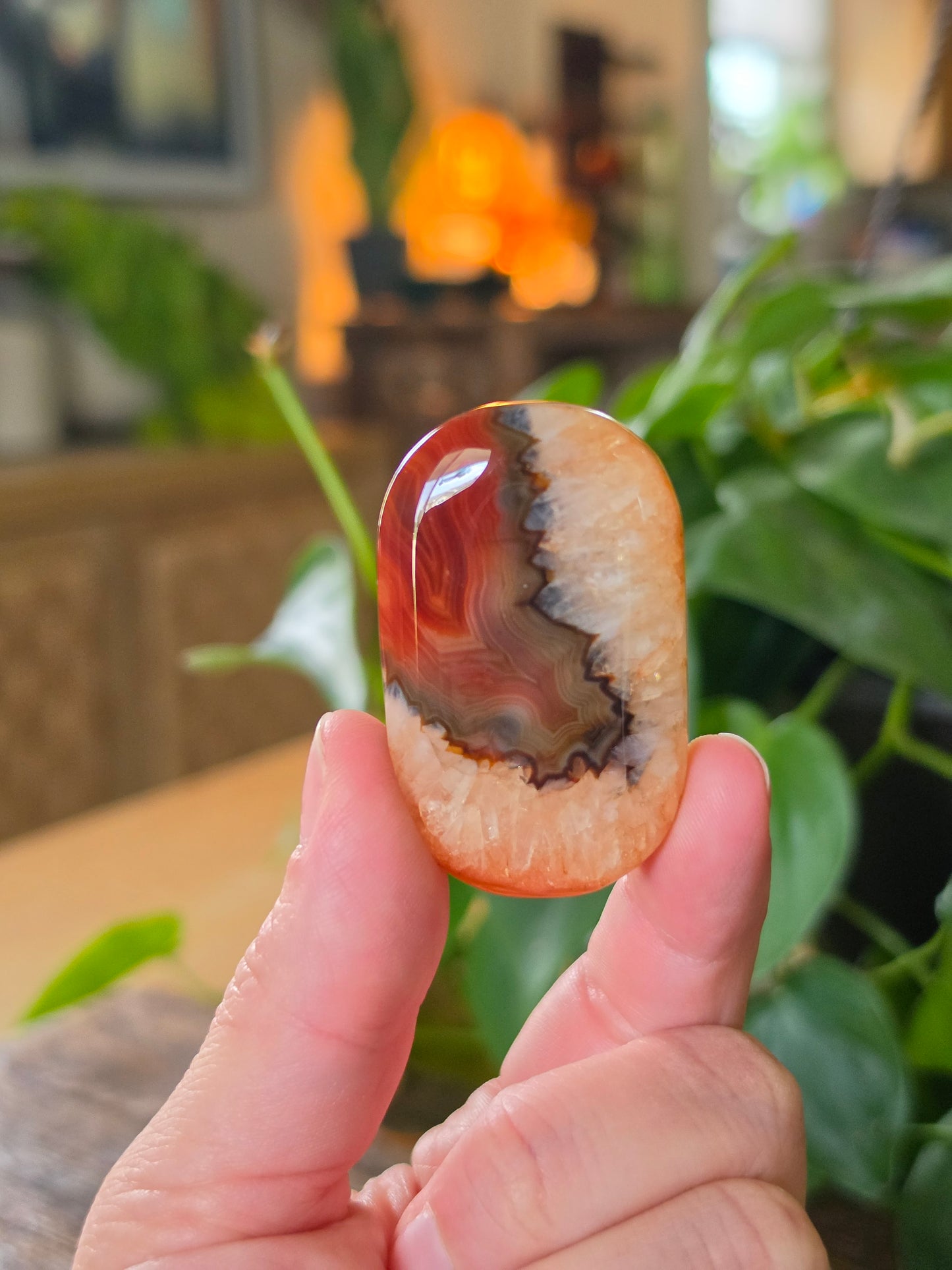 Carnelian Agate Palm Stone "B"