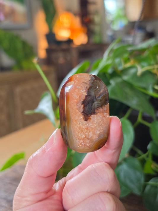 Carnelian Agate Palm Stone "D"
