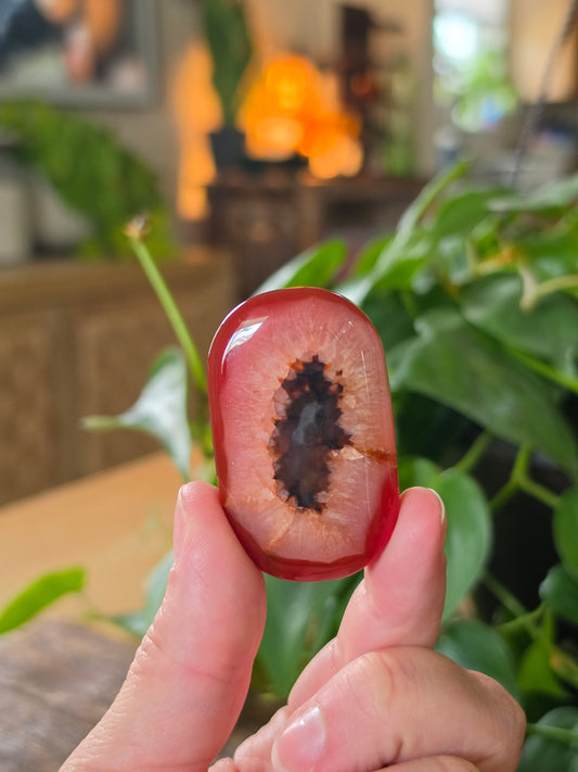 Carnelian Agate Palm Stone "G"
