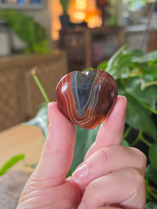 Carnelian Agate Heart "A"