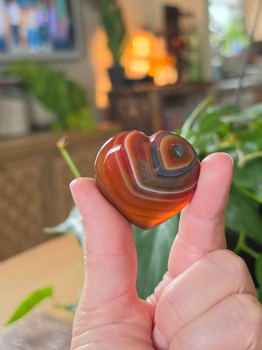 Carnelian Agate Heart "B"