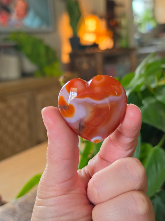 Carnelian Agate Heart "C"