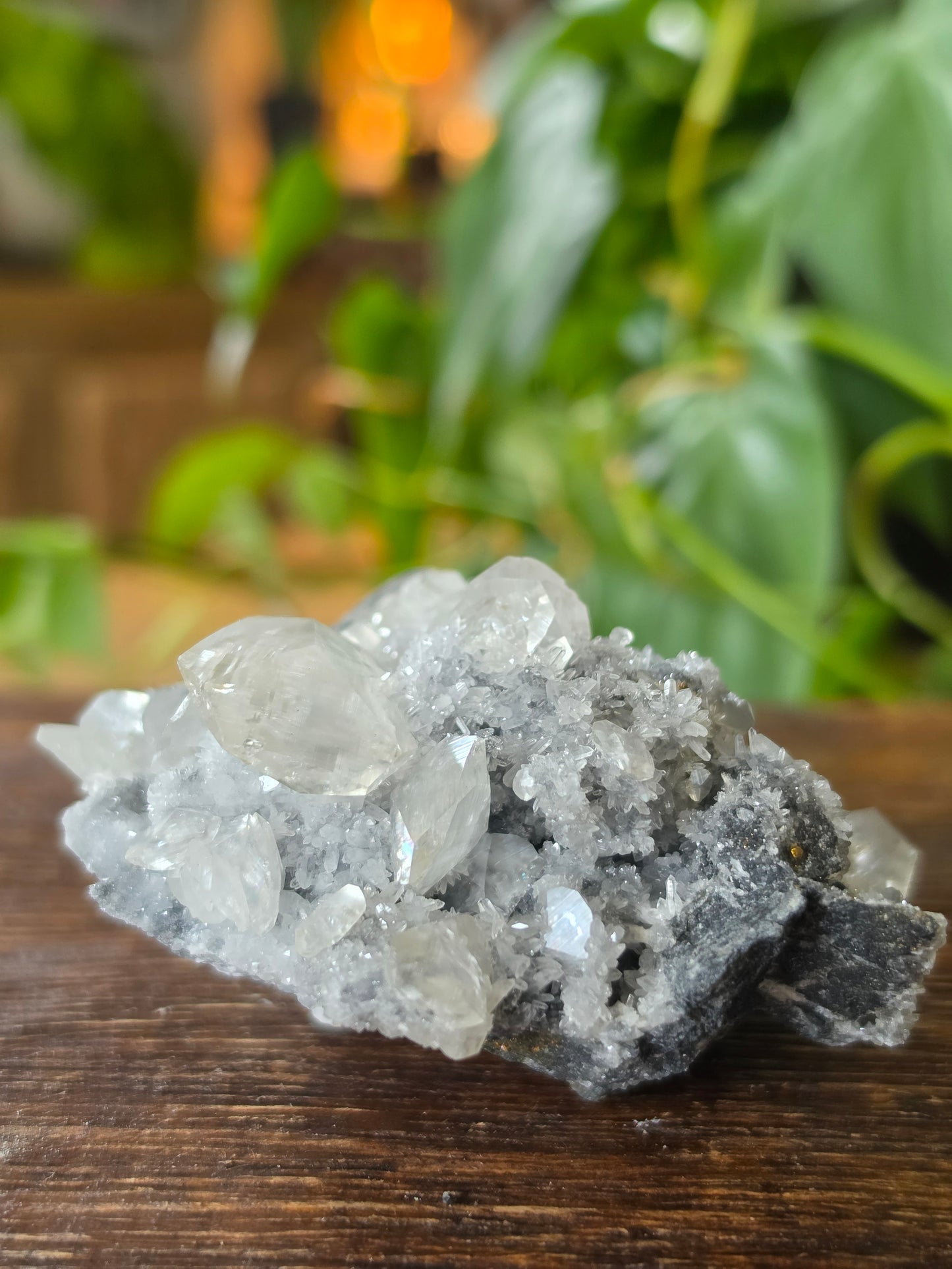 Calcite on Gray Druzy Matrix Specimen