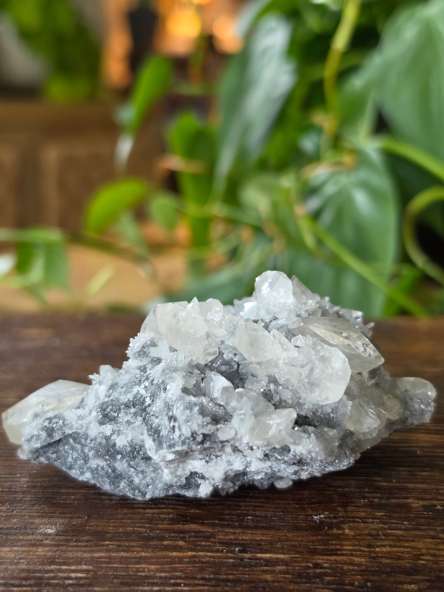 Calcite on Gray Druzy Matrix Specimen