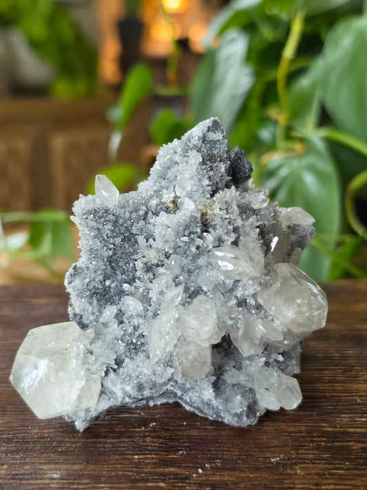 Calcite on Gray Druzy Matrix Specimen
