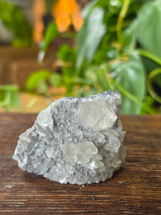 Calcite on Gray Druzy Matrix Specimen
