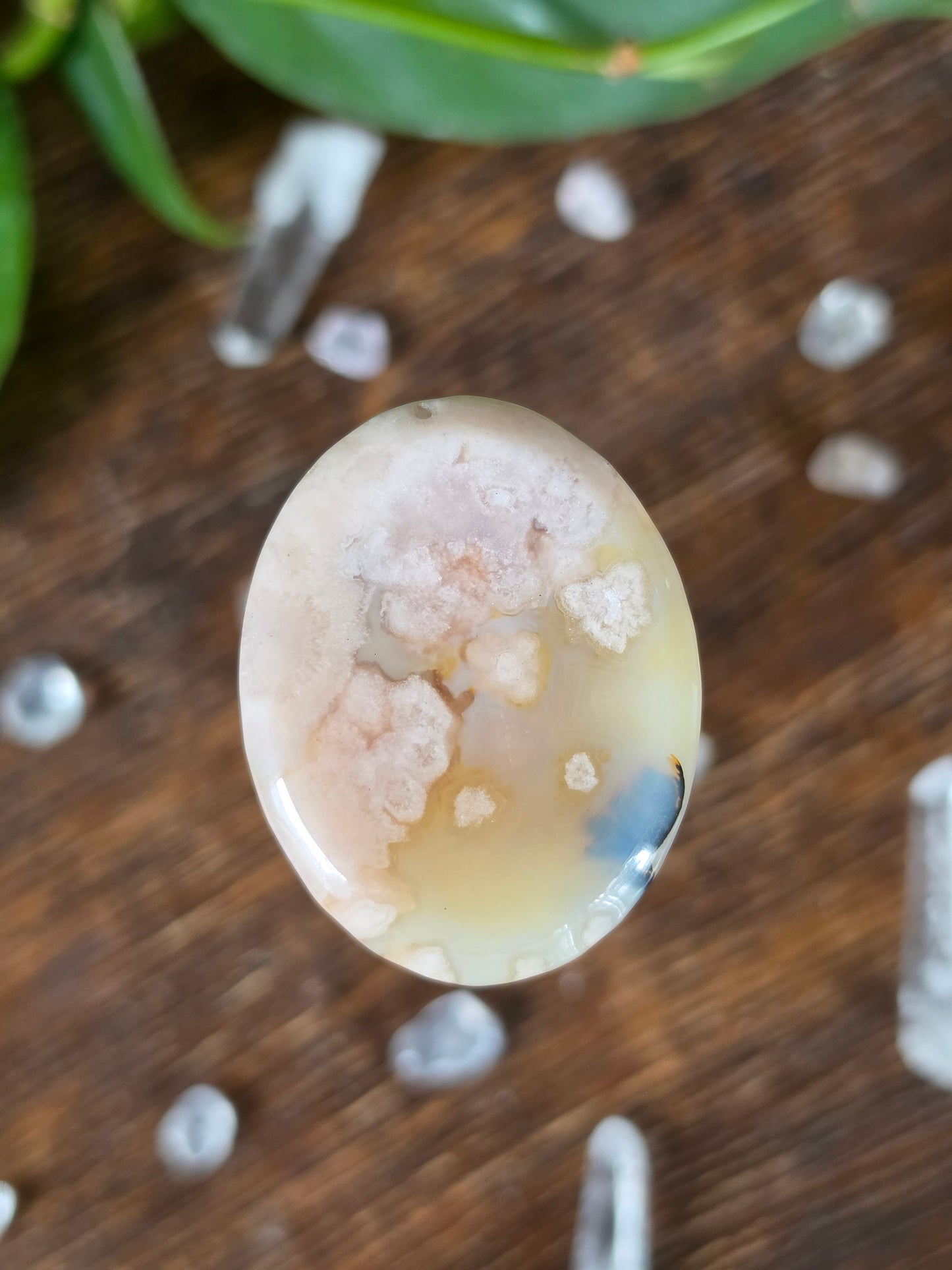 Flower Agate Worry Stone "E"