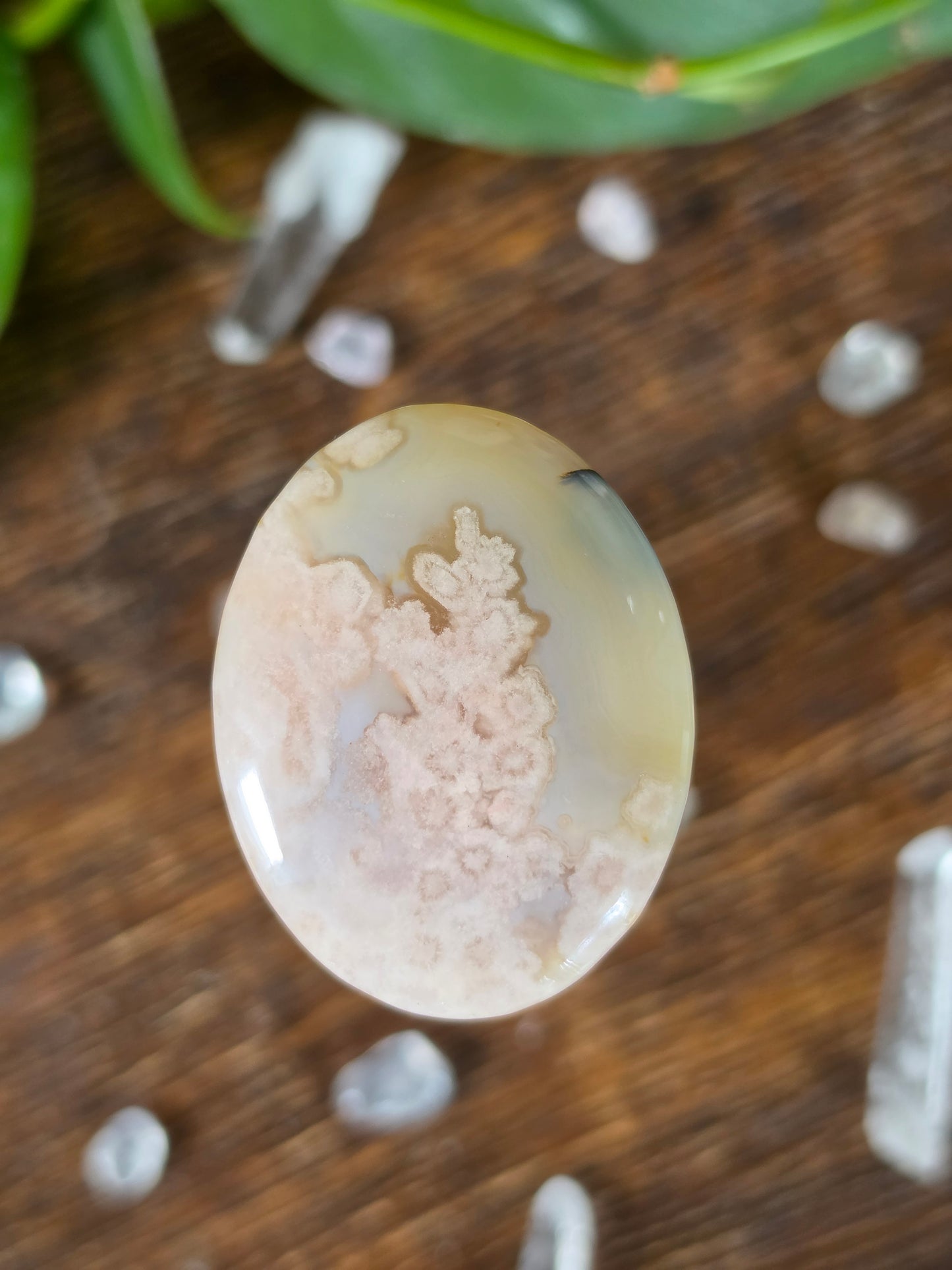 Flower Agate Worry Stone "E"