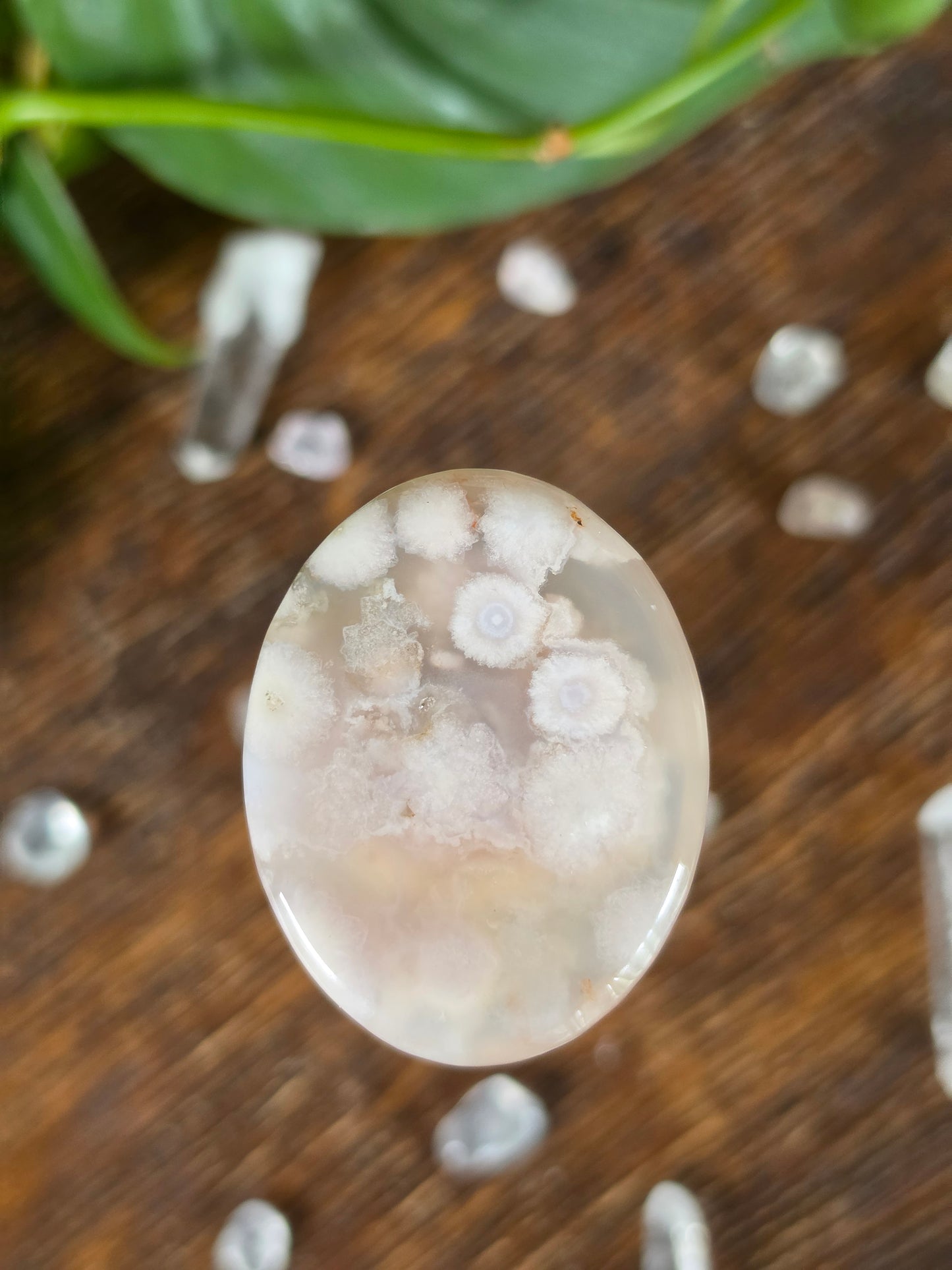 Flower Agate Worry Stone "D"