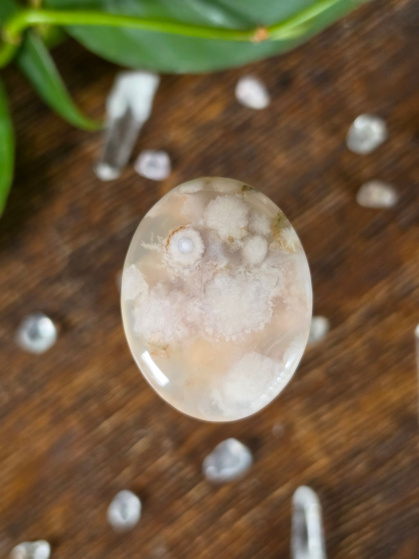 Flower Agate Worry Stone "D"