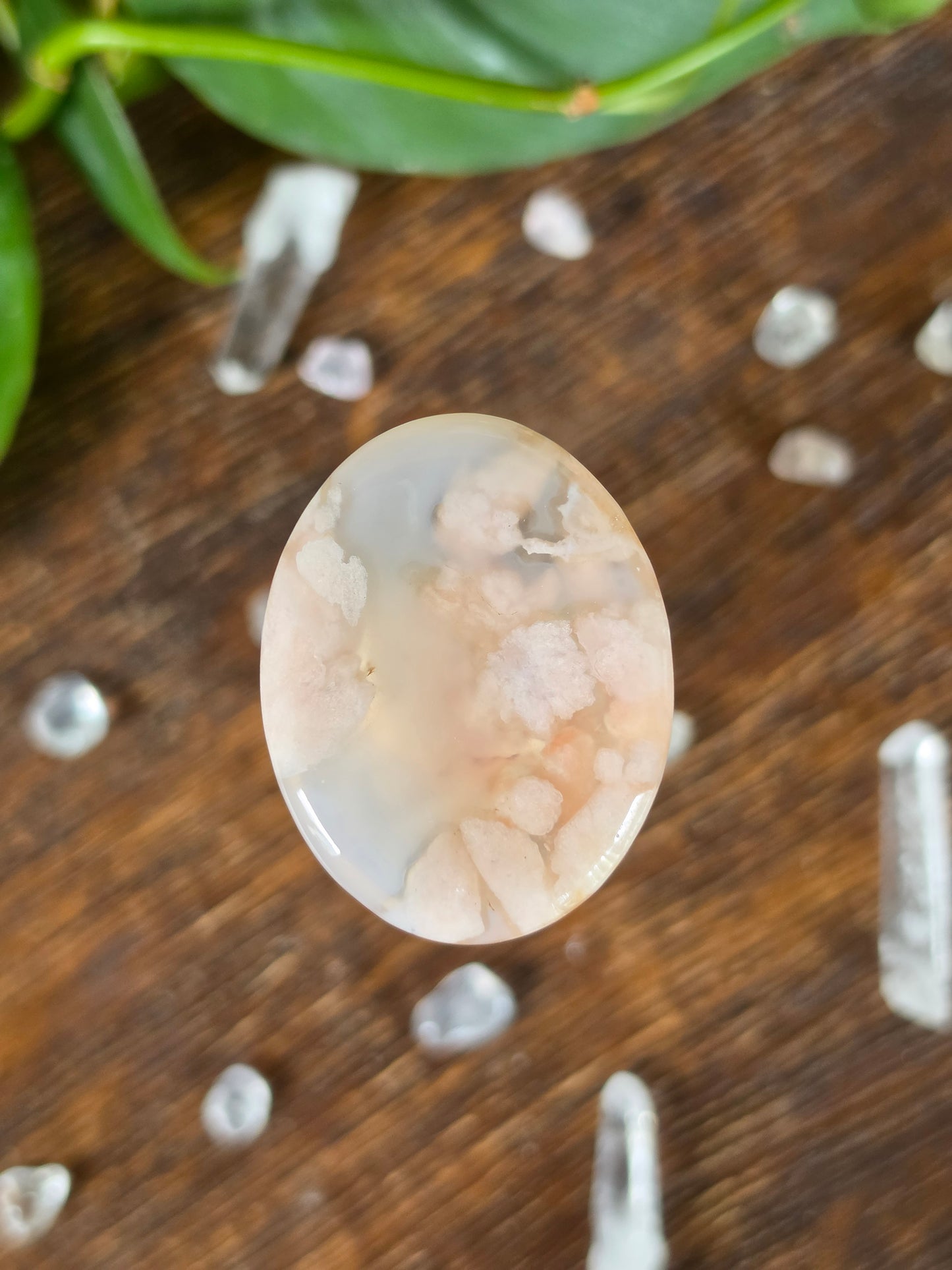 Flower Agate Worry Stone "C"