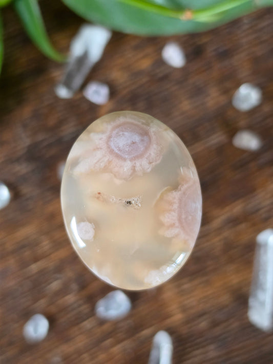 Flower Agate Worry Stone "B"