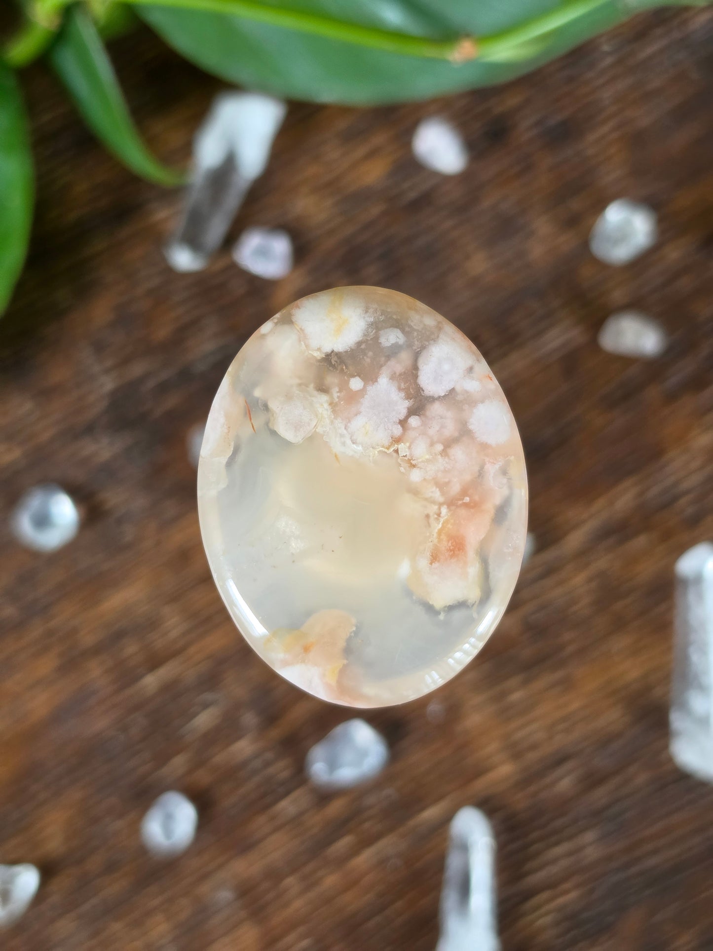 Flower Agate Worry Stone "A"