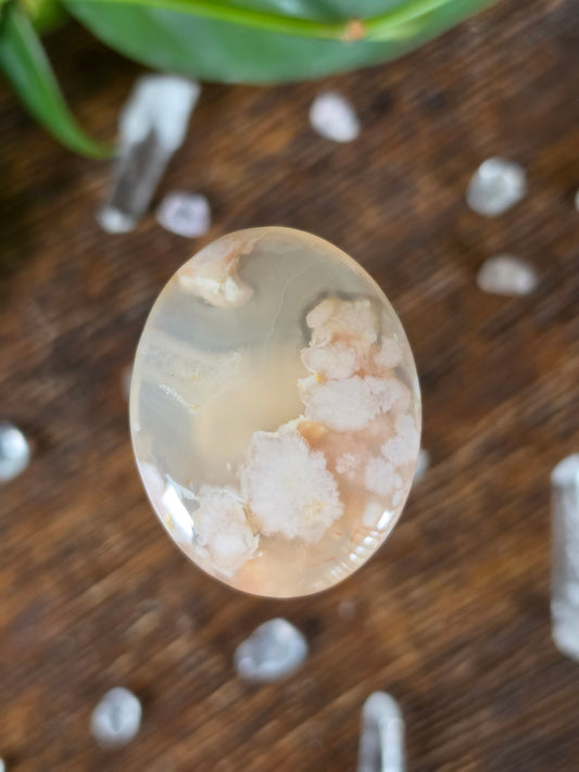 Flower Agate Worry Stone "A"