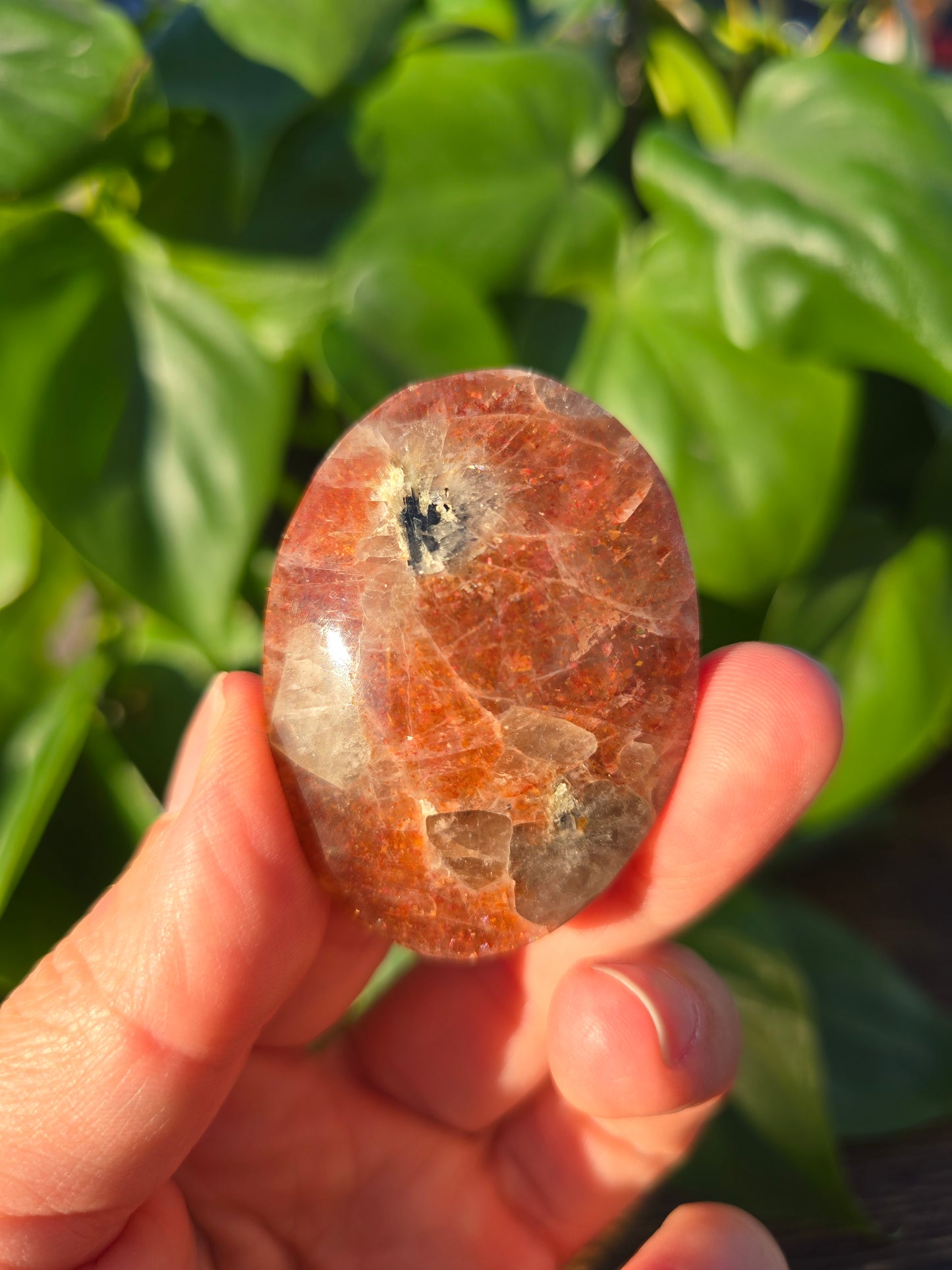 Tanzanian Sunstone Palm Stone "O"