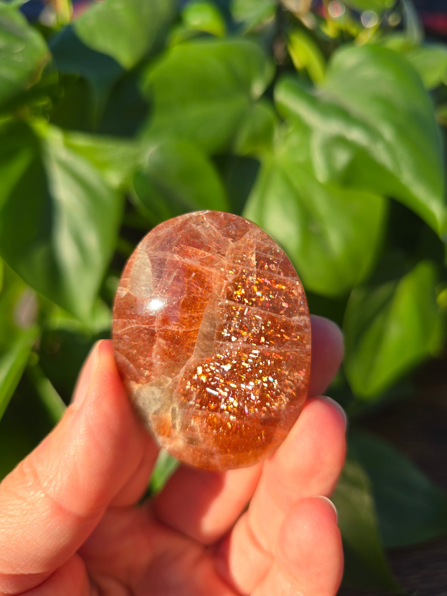 Tanzanian Sunstone Palm Stone "O"