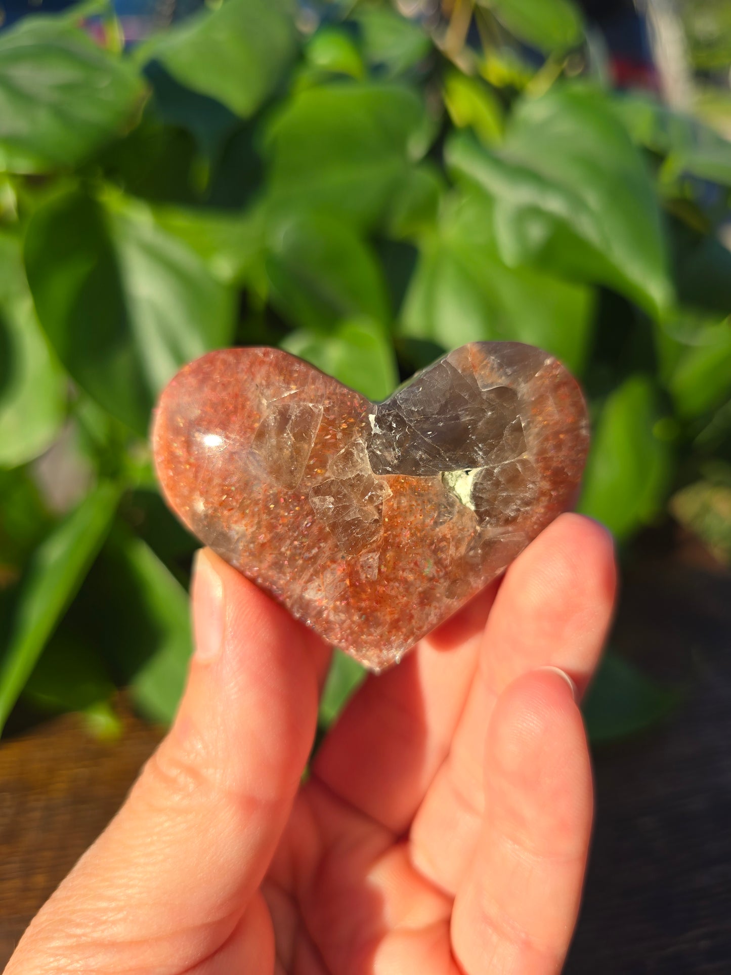 Tanzanian Sunstone Heart "A"