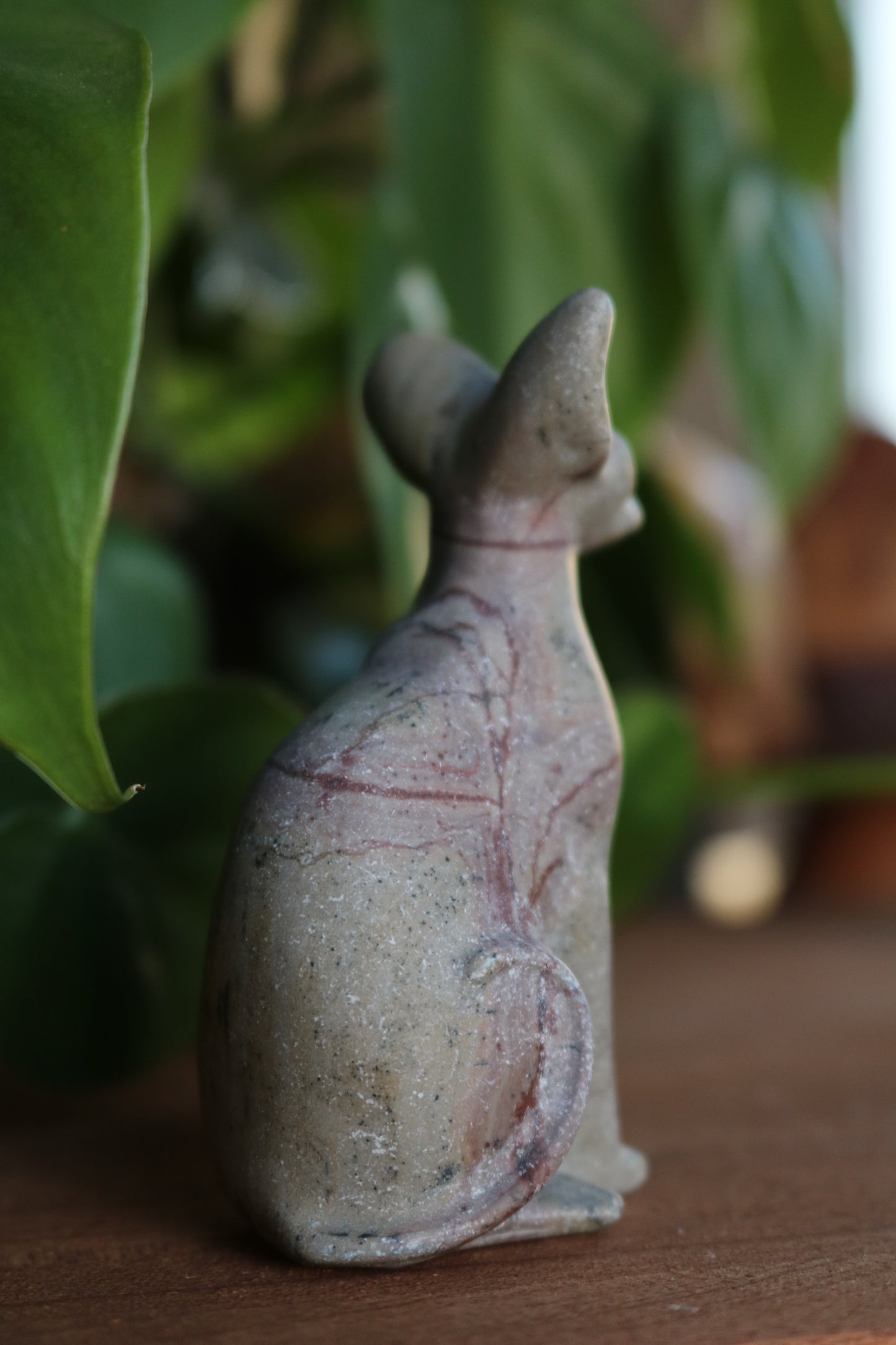 Picture Jasper Sphynx Cat Carving