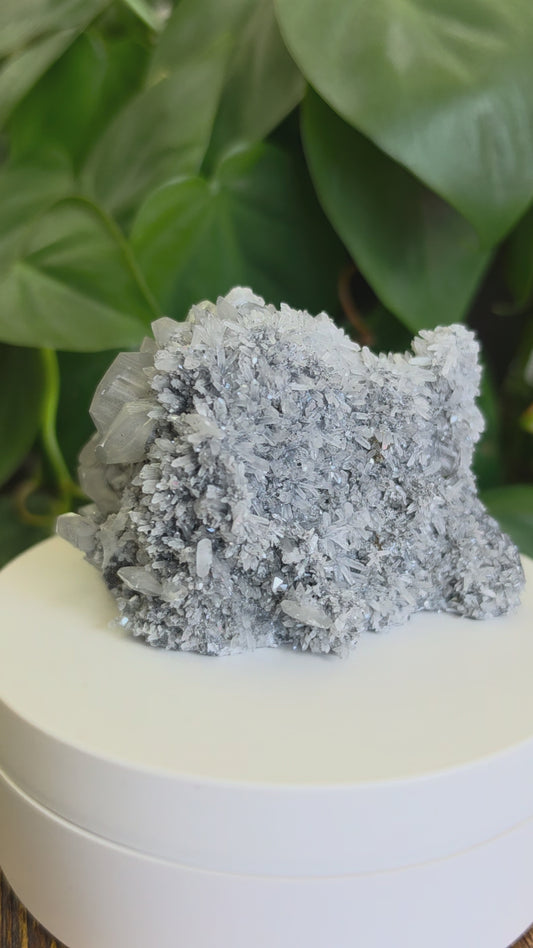 Calcite on Gray Druzy Matrix Specimen