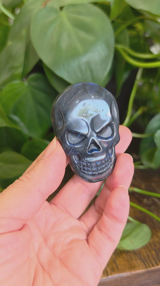 Labradorite Skull Carving "A"