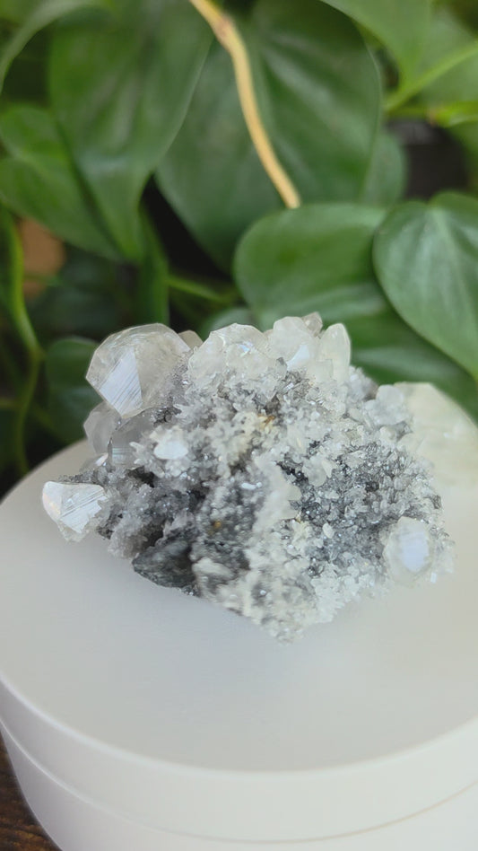 Calcite on Gray Druzy Matrix Specimen