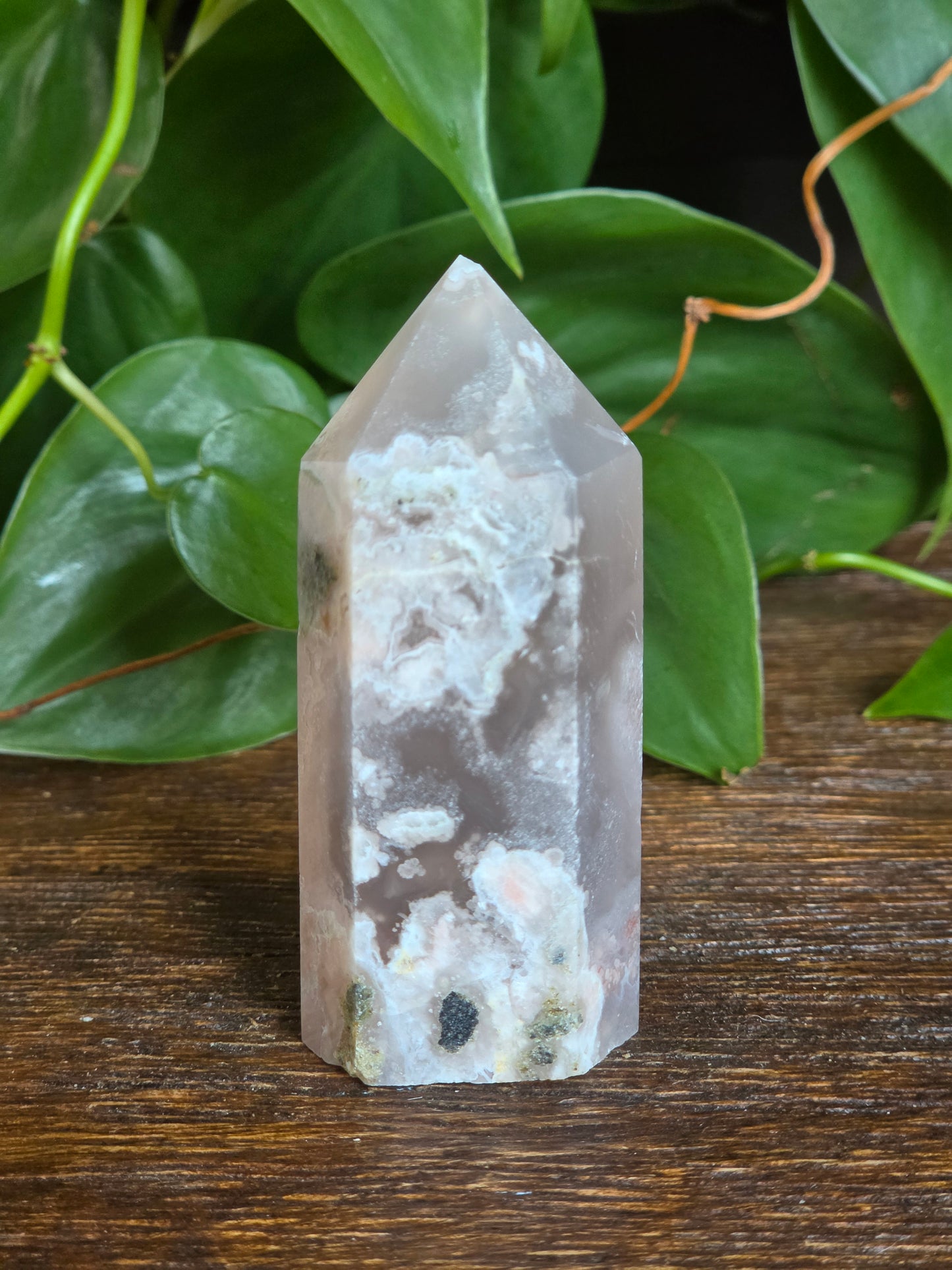 Flower Agate Crystal Point Tower "E"