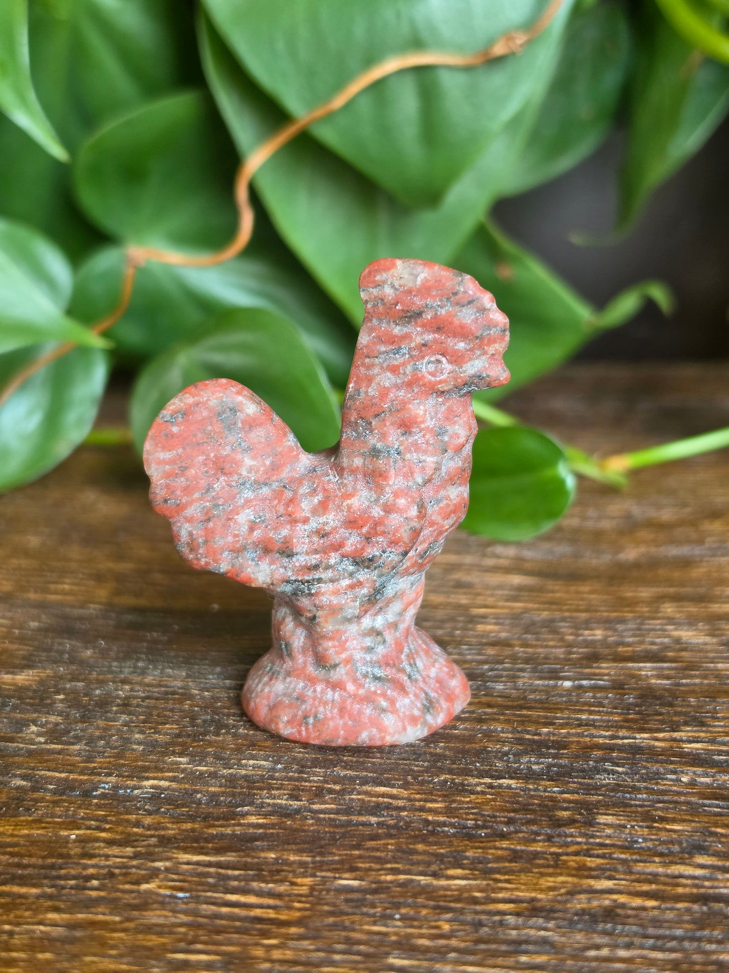 Red Jasper Crystal Rooster Chicken Carving