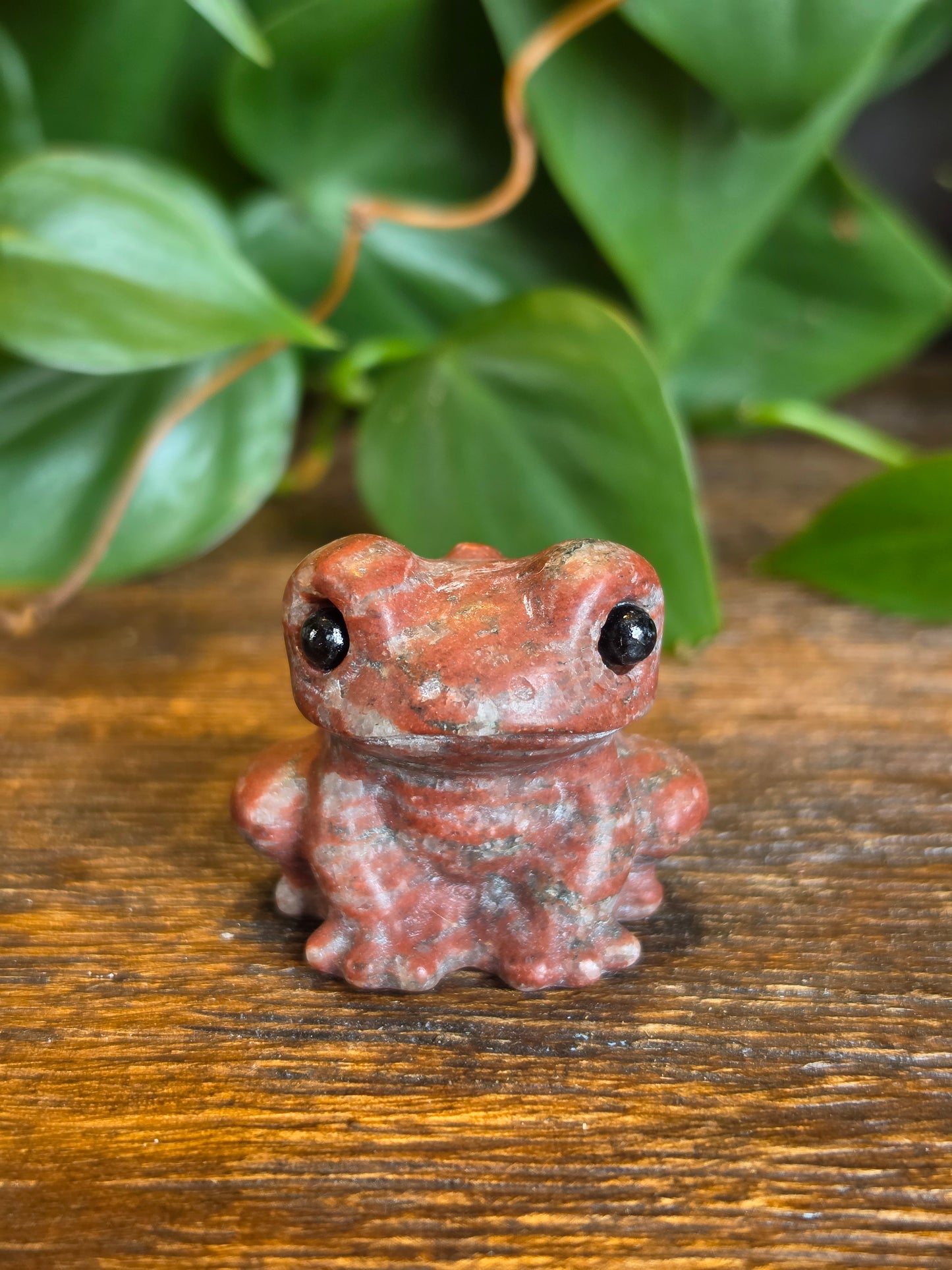 Red Jasper Crystal Frog Carving (One Piece)