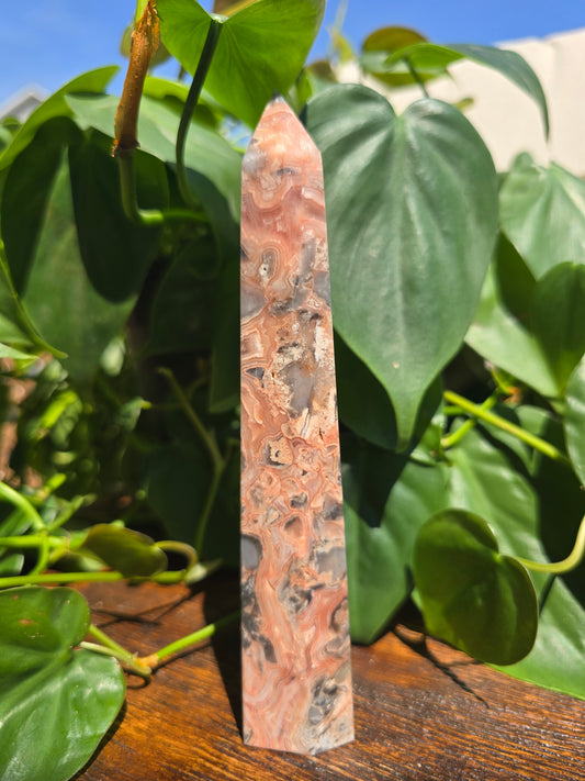 Pink Mexican Crazy Lace Agate Tower
