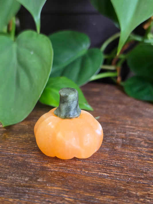 Orange Calcite Crystal Pumpkin (One Piece)