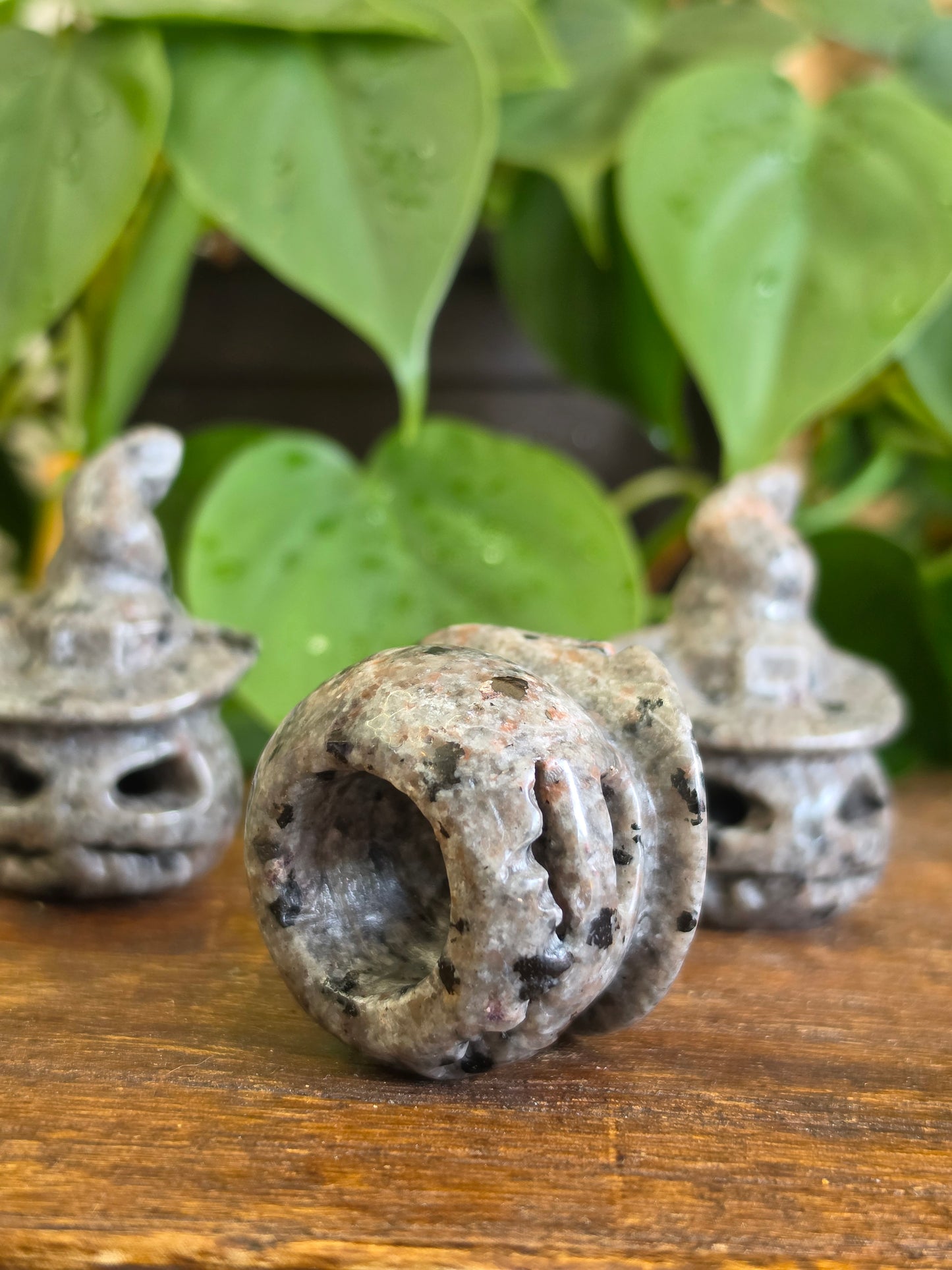 UV Reactive Sodalite Yooperlite Jack O Lantern Carving (One Piece)